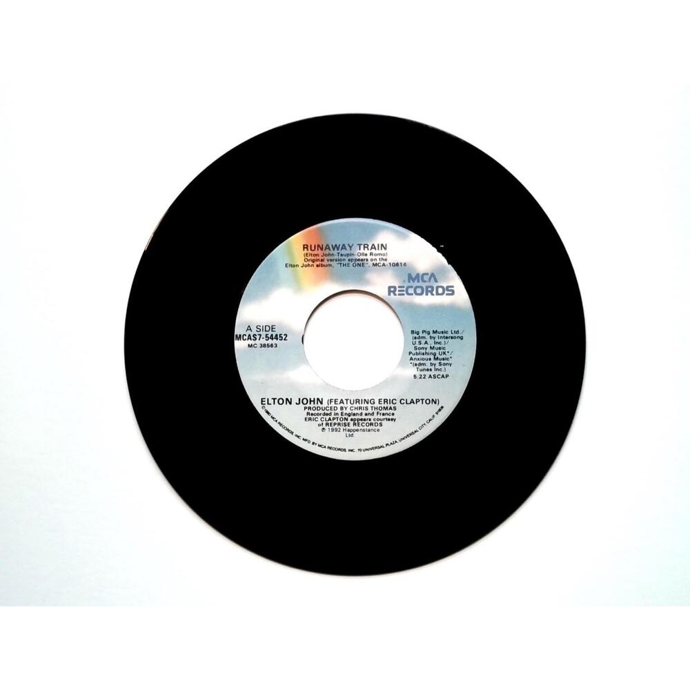 Elton John – Runaway Train / Understanding Women 7" 45 RPM Vinyl Single MCA 5445